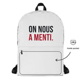 Sac à dos On nous a menti.